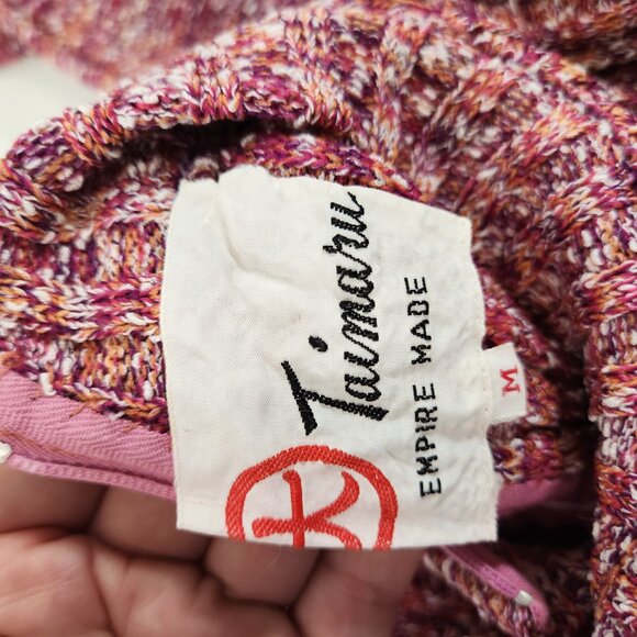 Vintage Taimaru Polyester Mod Pink Dress XXS Stretchy - Picture 4 of 7